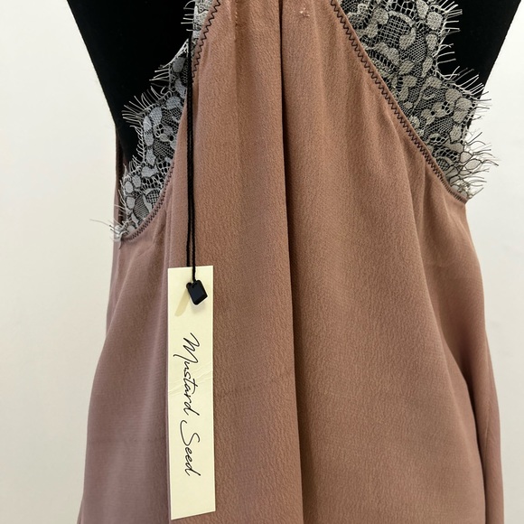 Mustard Seed Blush Razor Back Lace Camisole Top Never Worn Size M - Picture 5 of 6